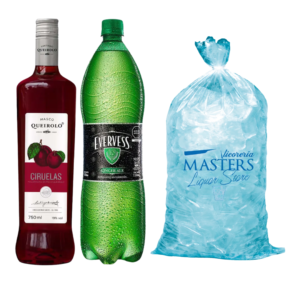 Masco Queirolo Macerado + Ginger Ale Evervess 1.5L + Hielo 1..kg