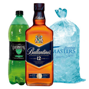 Ballentines 12 años Finest + Evervess 1.5L + Hielo 1.5 kg