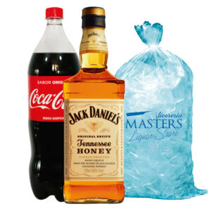 Jack Daniels Honey + Coca Cola 1.5L + Hielo 1.5 kg
