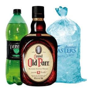 Old parr 12 años + Evervess 1.5L + Hielo 1.5 kg