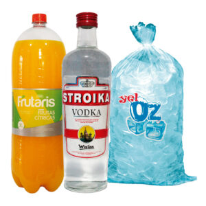 Stroika + Jugo de naranja 1.5L + Hielo 1.5kg